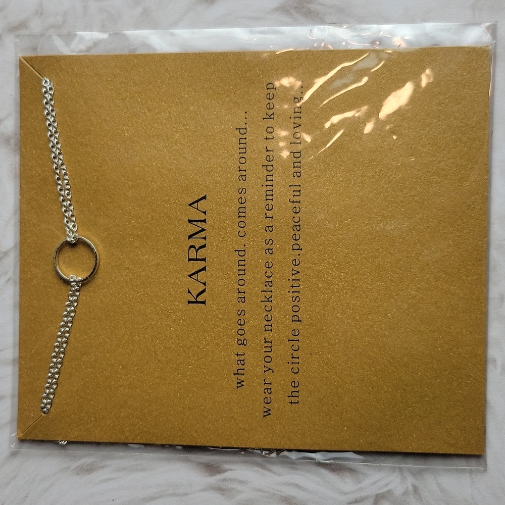 Karma Silver Color Necklace